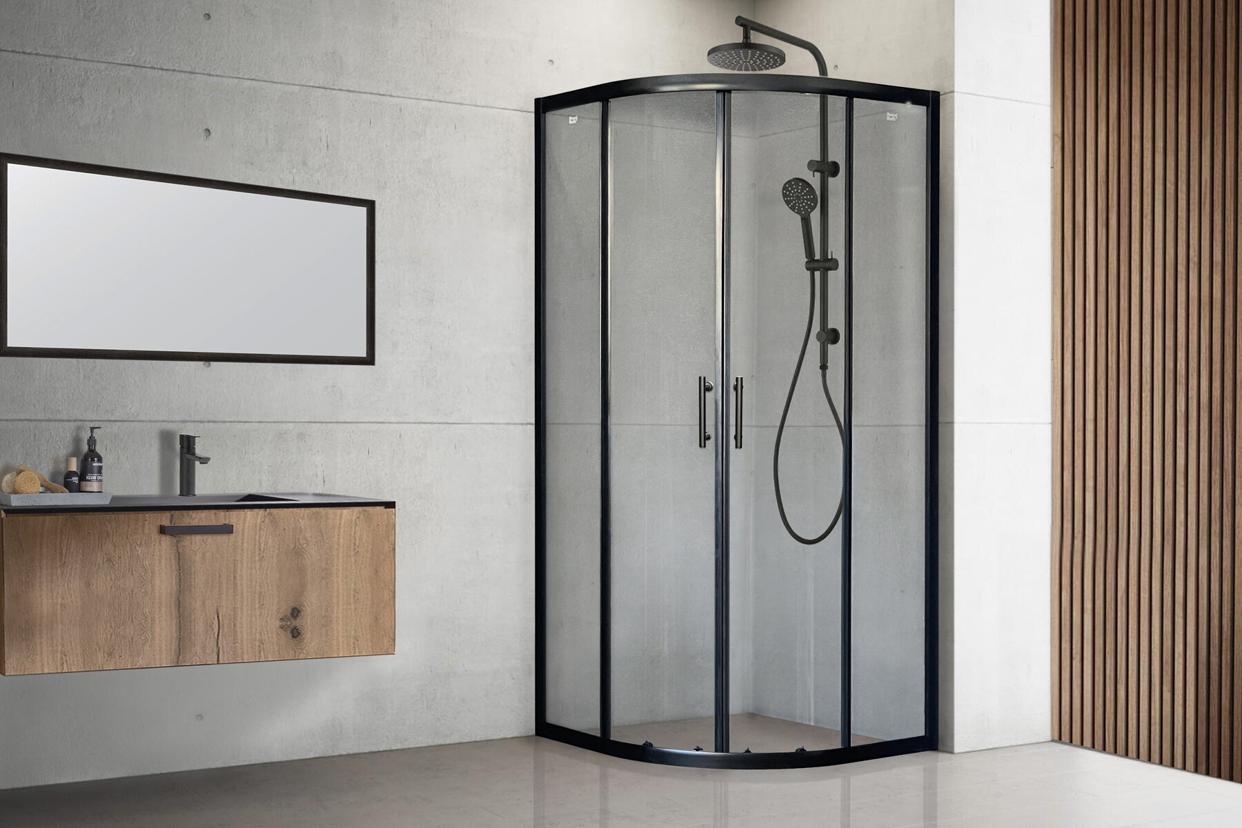 Душевой уголок Royal Bath Practic без поддона 90x90x185 см, прозрачное стекло
