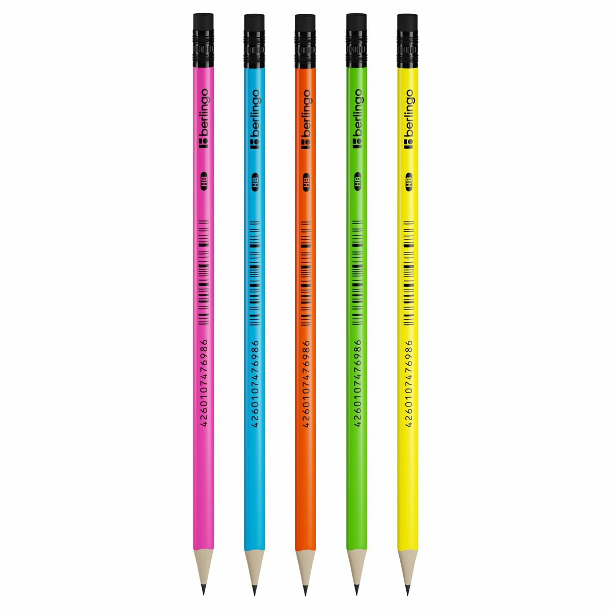 72 шт. Карандаш ч/г Berlingo "Triangle flash" HB, трехгранный, c ластиком, заточен.