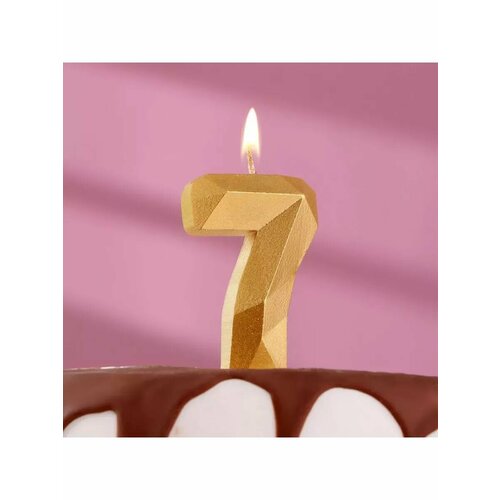 Свеча в торт Алмаз цифра 7 золотая 65 см 472₽