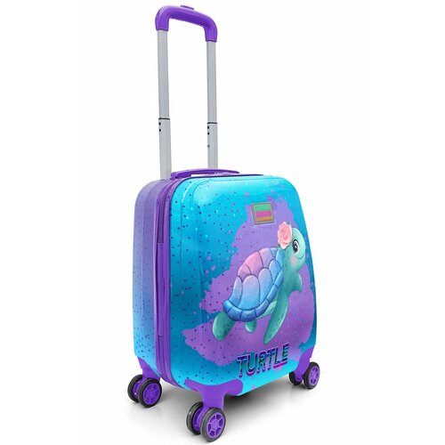 Чемодан  CORAL HIGH, ручная кладь, 33х40х25 см, 2.3 кг, фиолетовый, голубой