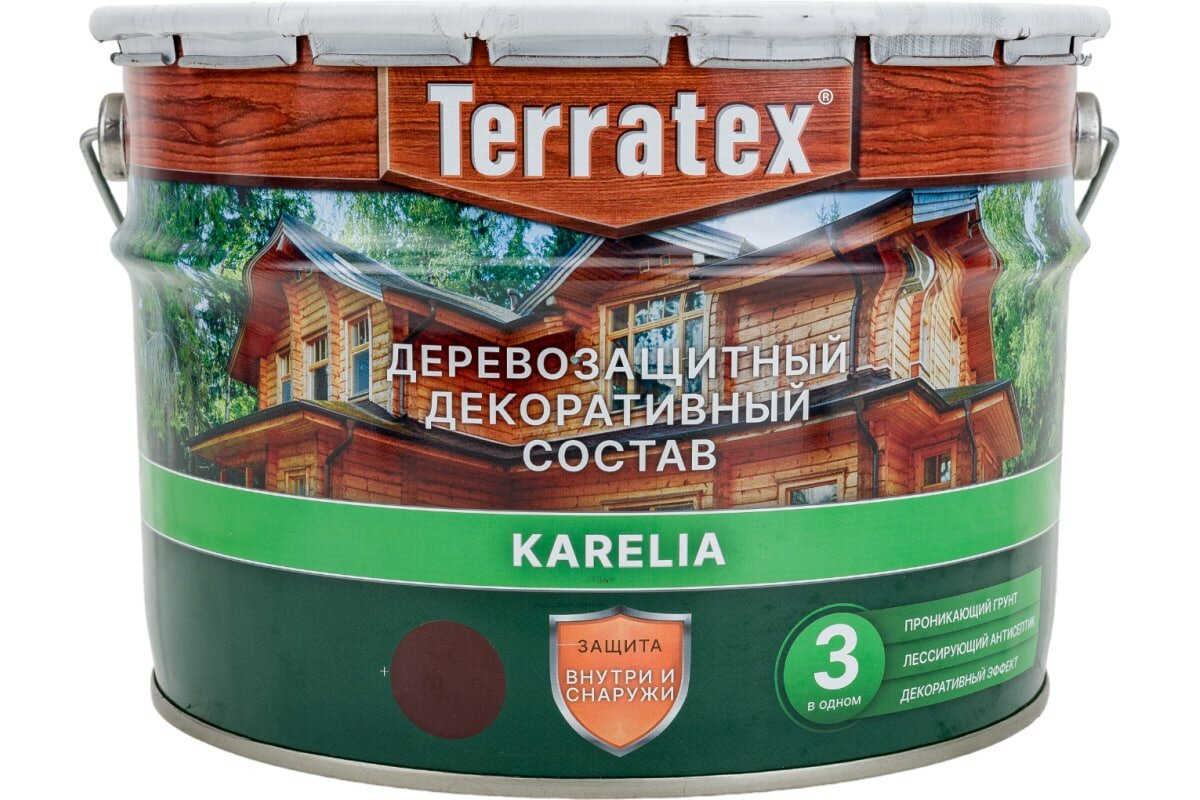 Терратекс Деревозащитный декоративный состав Венге Terratex 7,5кг / 9л /1 ЭК000137014