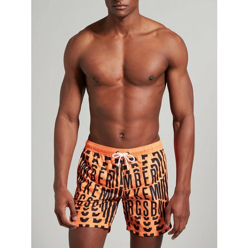 фото Плавки bikkembergs all-over logo medium boardshort, размер 2xl, оранжевый