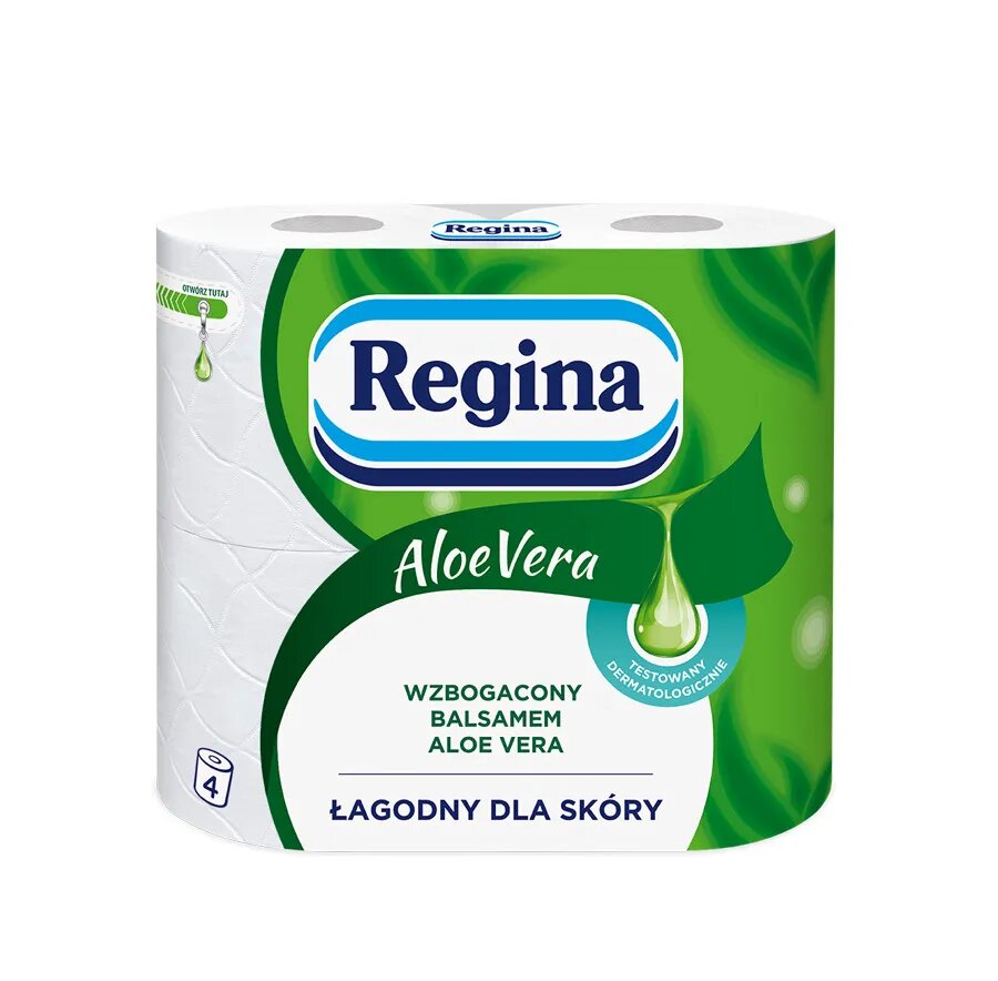 Туалетная Бумага Туалетная бумага Regina 3-х слойная, белая, с ароматом алоэ, 4 рулона