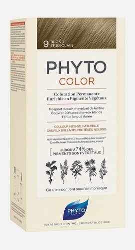 Изображение товара PHYTO Phytocolor Краска для волос, 50/50/12 мл, 9 Очень светлый блонд