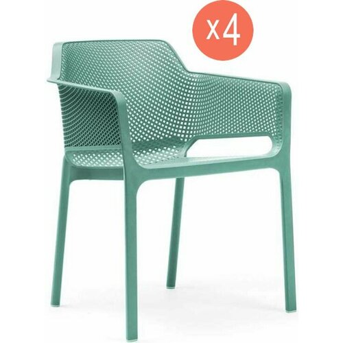Комплект из 4-х садовых обеденных кресел NARDI Net цвет ментоловый 48770₽
