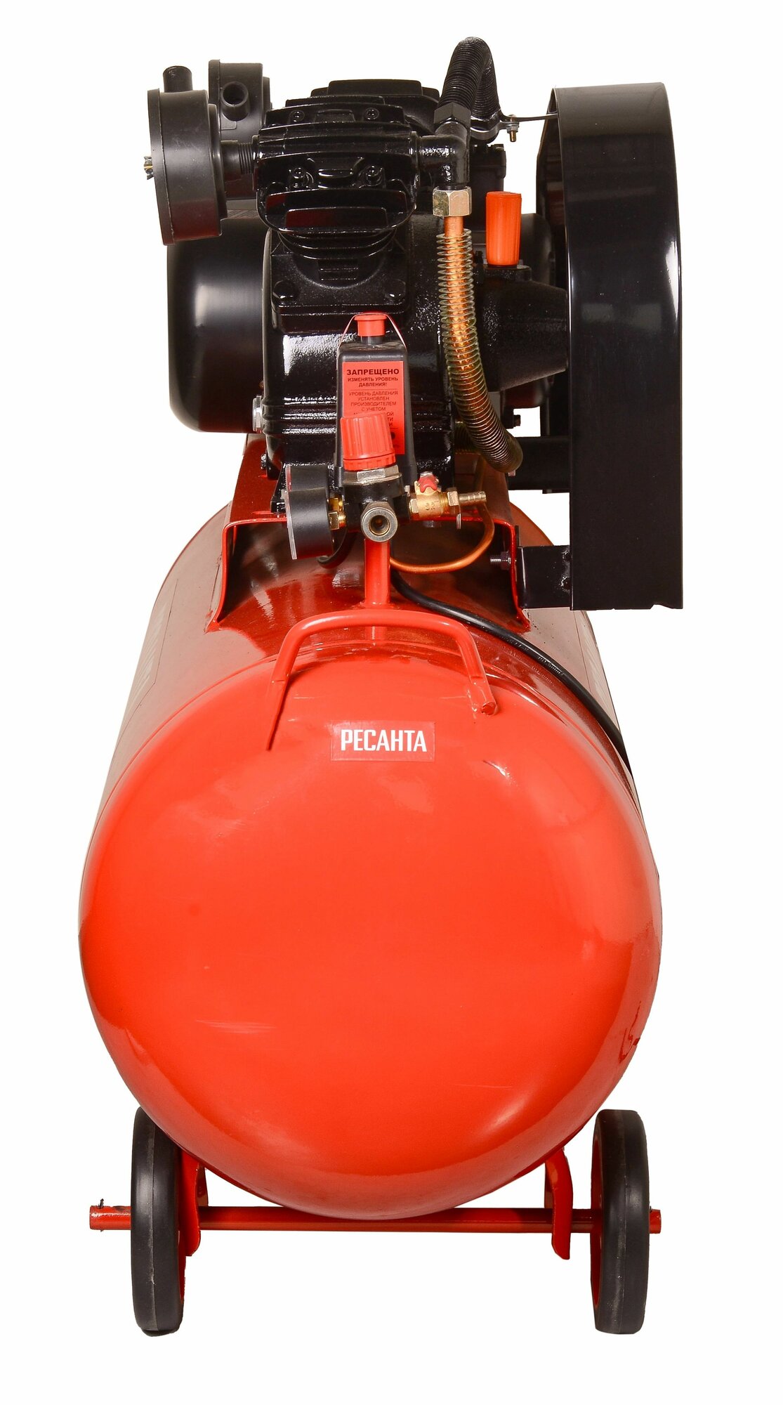 Компрессор КП-100/400Р Ресанта, поршневой, масляный, 2 цилиндра, ресивер 100л — фото 1