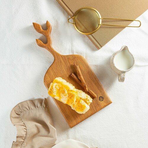 Деревянная разделочная доска из массива дуба/Кухонная сервировочная доска из дерева для подачи