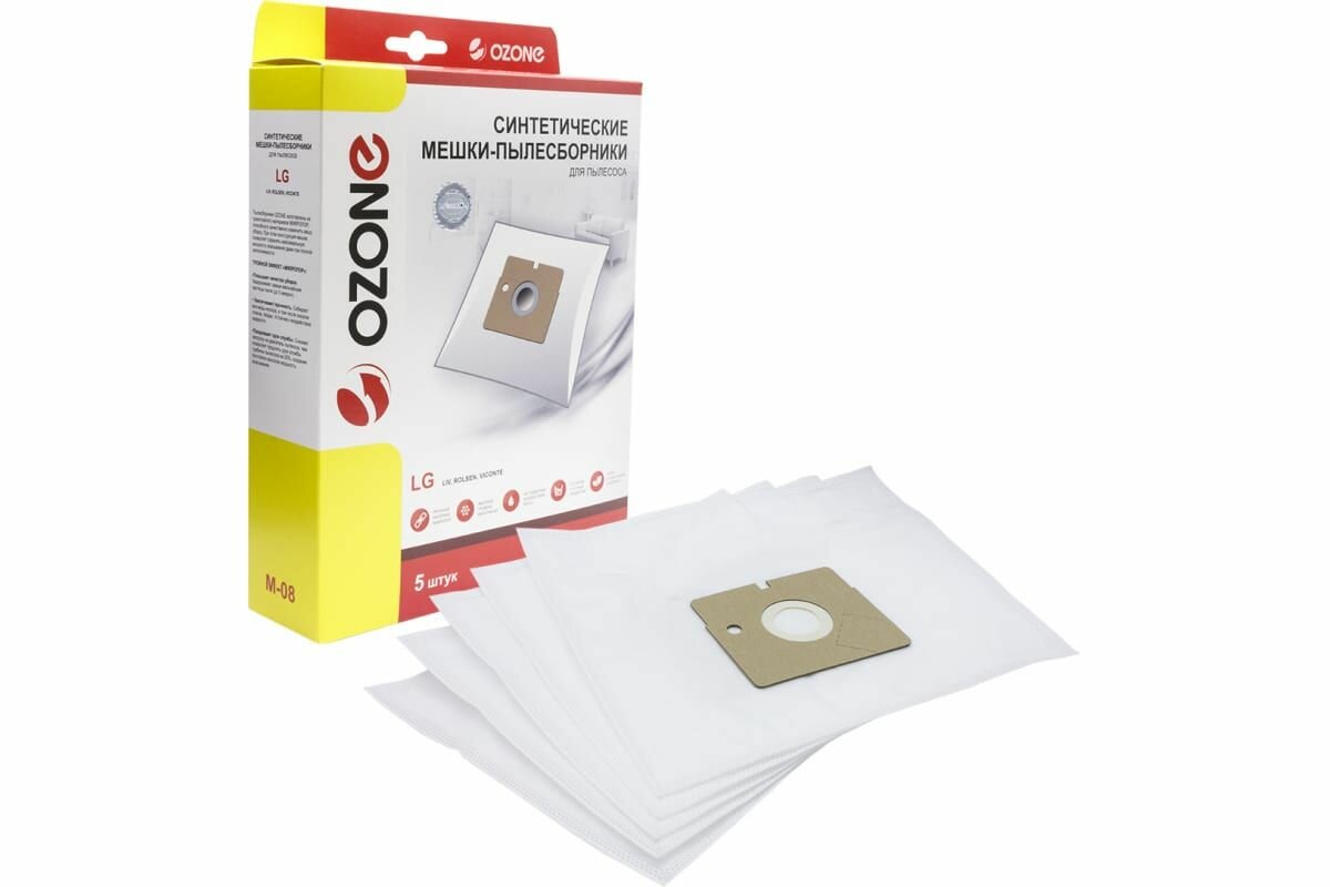Мешки-пылесборники синтетические (5 шт; с микрофильтром) для пылесоса LG OZONE M-08