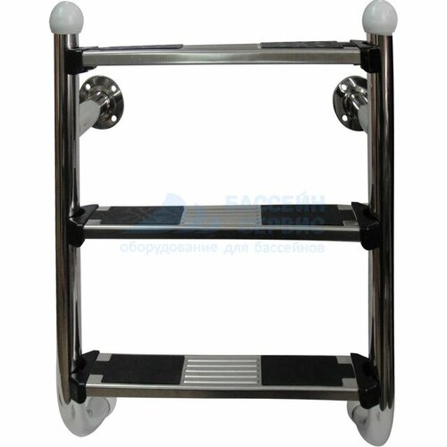 Лестница 5 ступеней с накладкой люкс нержавеющая сталь AISI-304 толщина 10 мм нижняя часть Pool King S205 цена - за 1 шт 21575₽