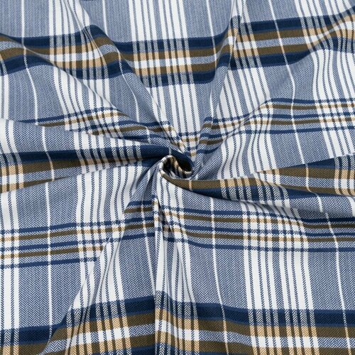 Кулирка Карде ткань для шитья трикотаж, отрез 180х200 см, № R3451-V1 Клетка цвет синий