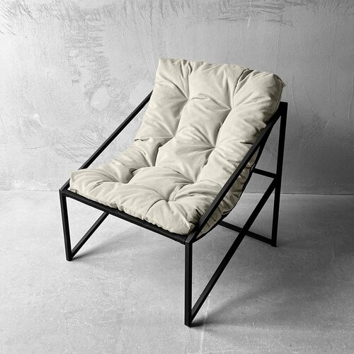 Кресло для отдыха лофт Слэш + велюр, металлический каркас, разборное