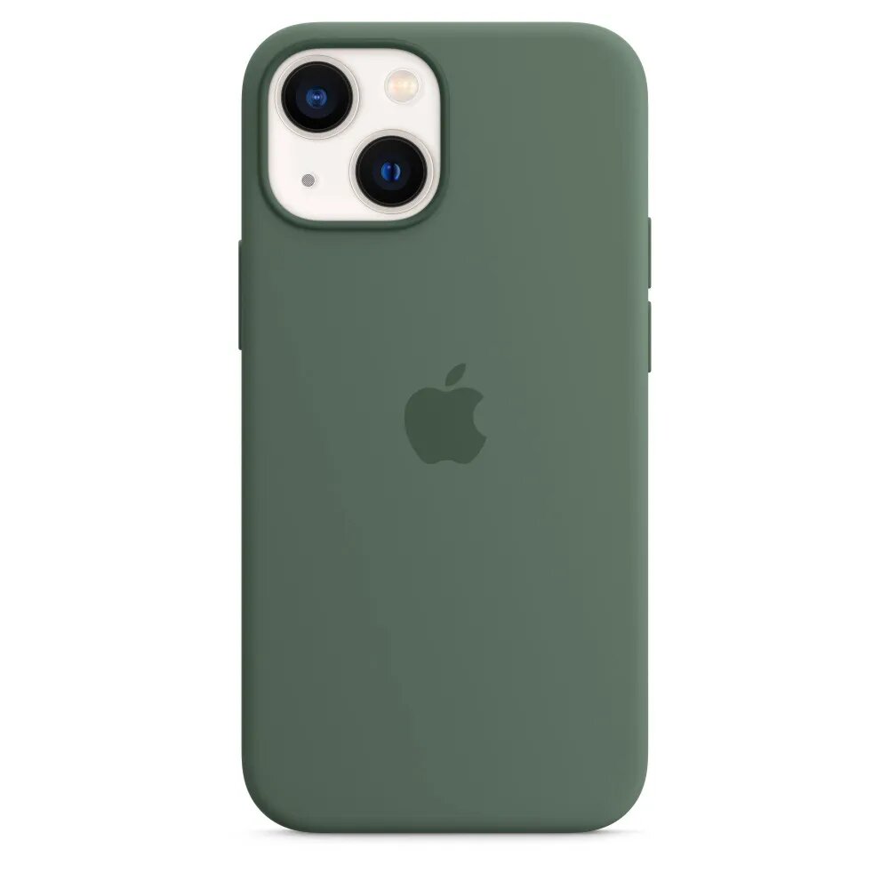 Чехол силиконовый MagSafe для iPhone 13 Mini Eucalyptus с анимацией NFC, Silicone case MagSafe для айфон 13 мини - Зеленый