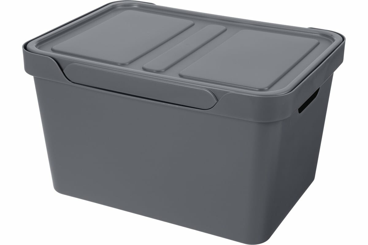 Econova Ящик с крышкой универсальный Luxe, 380х276х220 мм, 18л Серый 433205811