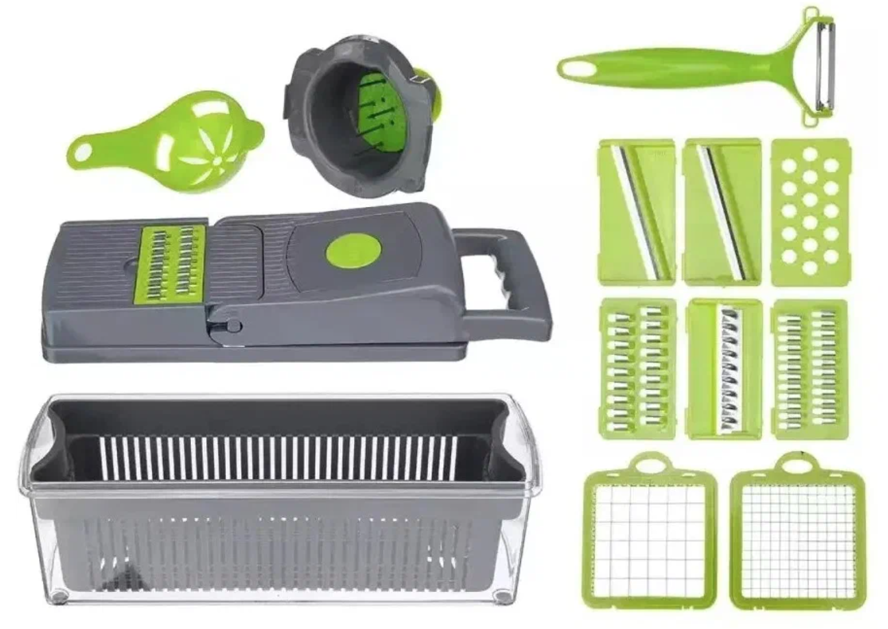 Овощерезка (терка для овощей) Veggie Slicer 14в1, серый — фото 1