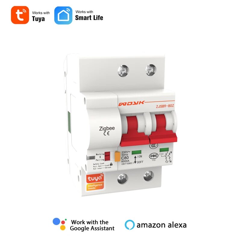 AllbeAI Zigbee Tuya Smart автоматический выключатель 1P 2P 220В 1 Phase 220V, 63А