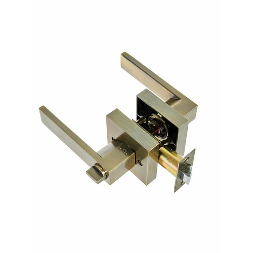 Ручка дверная с защелкой межкомнатная Premium 111-03 BK AB фиксатор, поворотная. Античная бронза