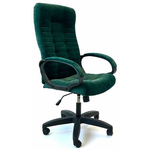 Кресло офисное компьютерное StylChairs Атлант Софт, обивка велюр, цвет зеленый