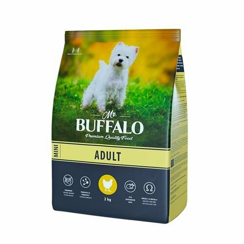 MR.BUFFALO ADULT MINI 2 кг сухой корм для собак мелких пород курица 3 шт