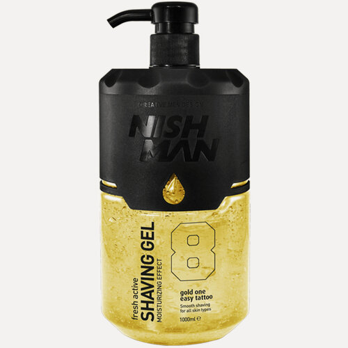 Изображение товара Nishman Увлажняющий гель для бритья 8 Gold One Easy Tattoo, 1000 мл