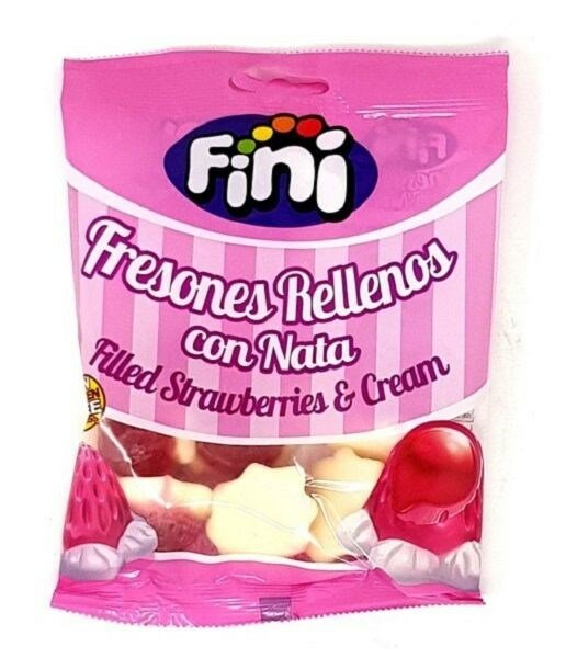 Fini Fresones Rellenos мармелад жев-ый Клубника со сливками с начинкой 85 гр