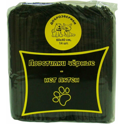 Пеленки одноразовые впитывающие Доброзверики Super д жив с бумагой тиссью и суперабсорбент 60х40 14ш 1 шт 487₽