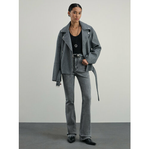 фото Джинсы буткат zarina bootcut, размер 2xl (ru 52)/164, серый деним