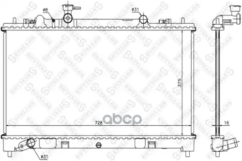 Радиатор системы охлаждения (МКПП) MAZDA 6 Estate/Wagon 2.5i 16V 07> Stellox арт. 10-26704-SX