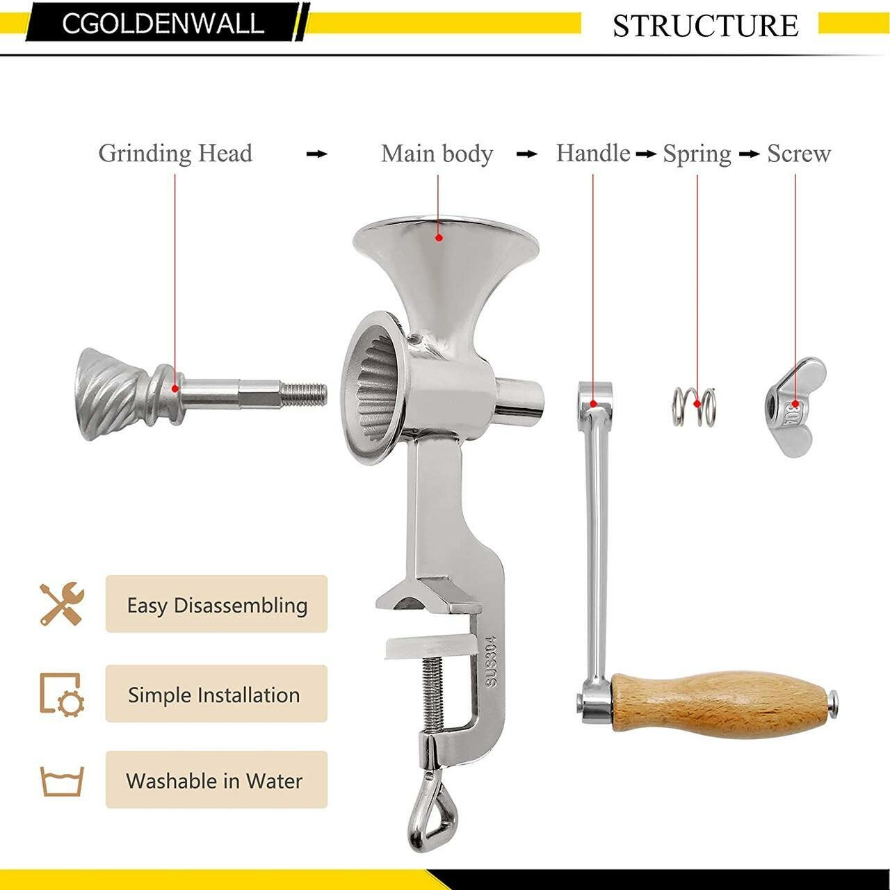 Ручная мельница Akita Jp Stainless Steel Hand Mill для измельчения масличных культур и кофе.