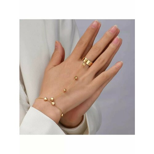 фото Браслет, хрусталь, золотистый trendy jewelry