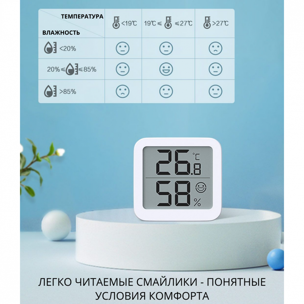 Метеостанции Xiaomi Термометр-гигрометр MiiiW Comfort Thermohydrometer s200 MWTH02 3249605