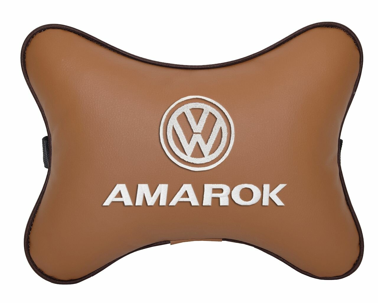 Подушка на подголовник автомобильная рыжая экокожа VOLKSWAGEN AMAROK