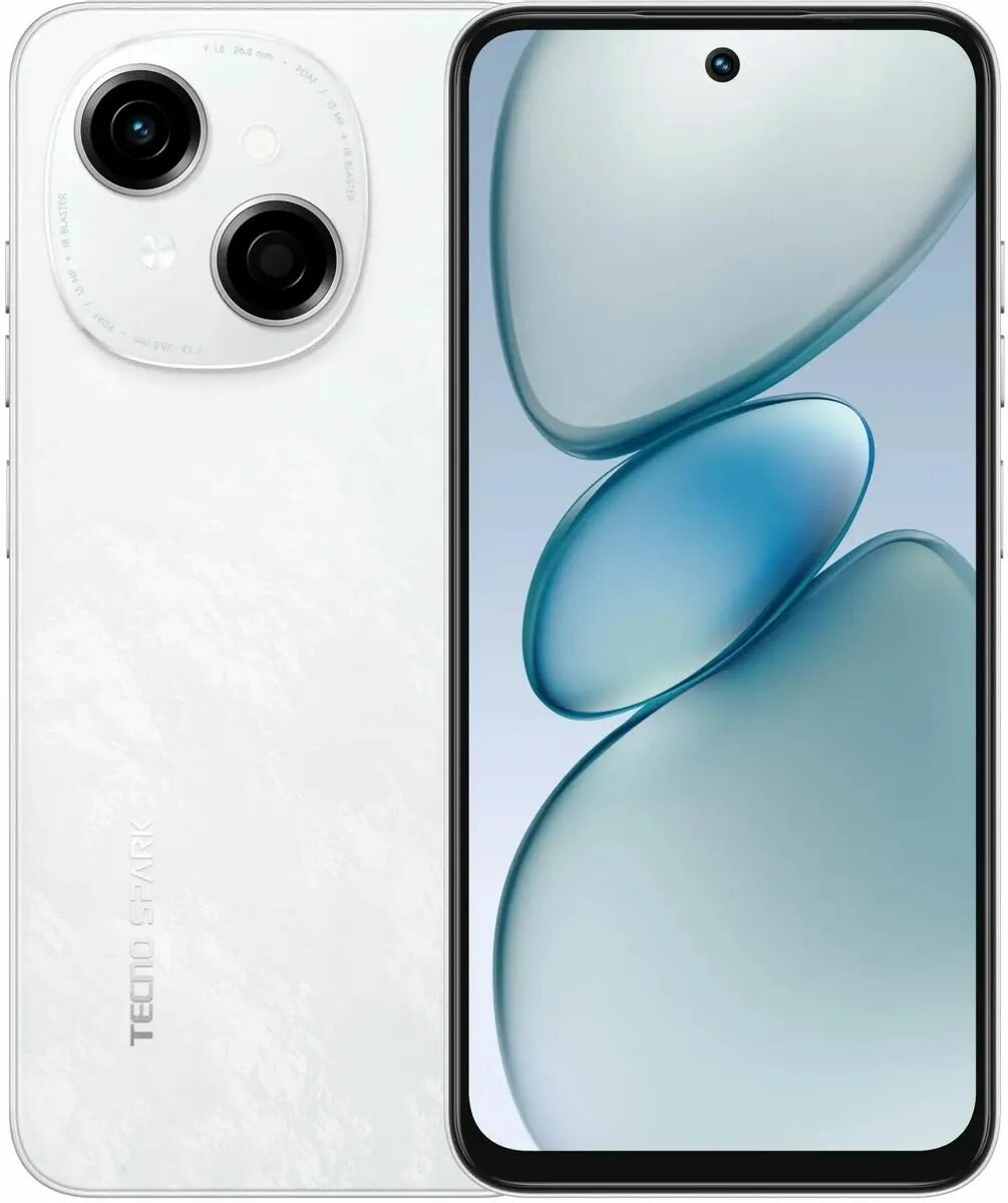 Смартфон андроид Tecno SPARK GO 1 3/64 ГБ Ростест Glittery White — фото 1