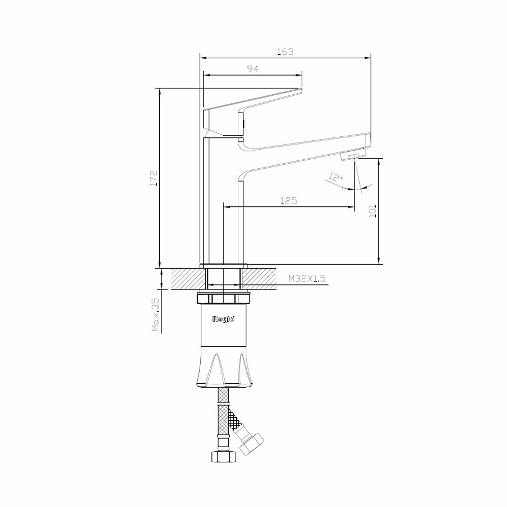 Смеситель для раковины Raglo R30.10.09, материал латунь, цвет графит — фото 1