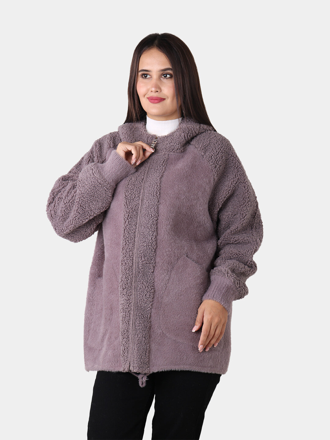 Пальто, размер One Size, сиреневый — фото 1