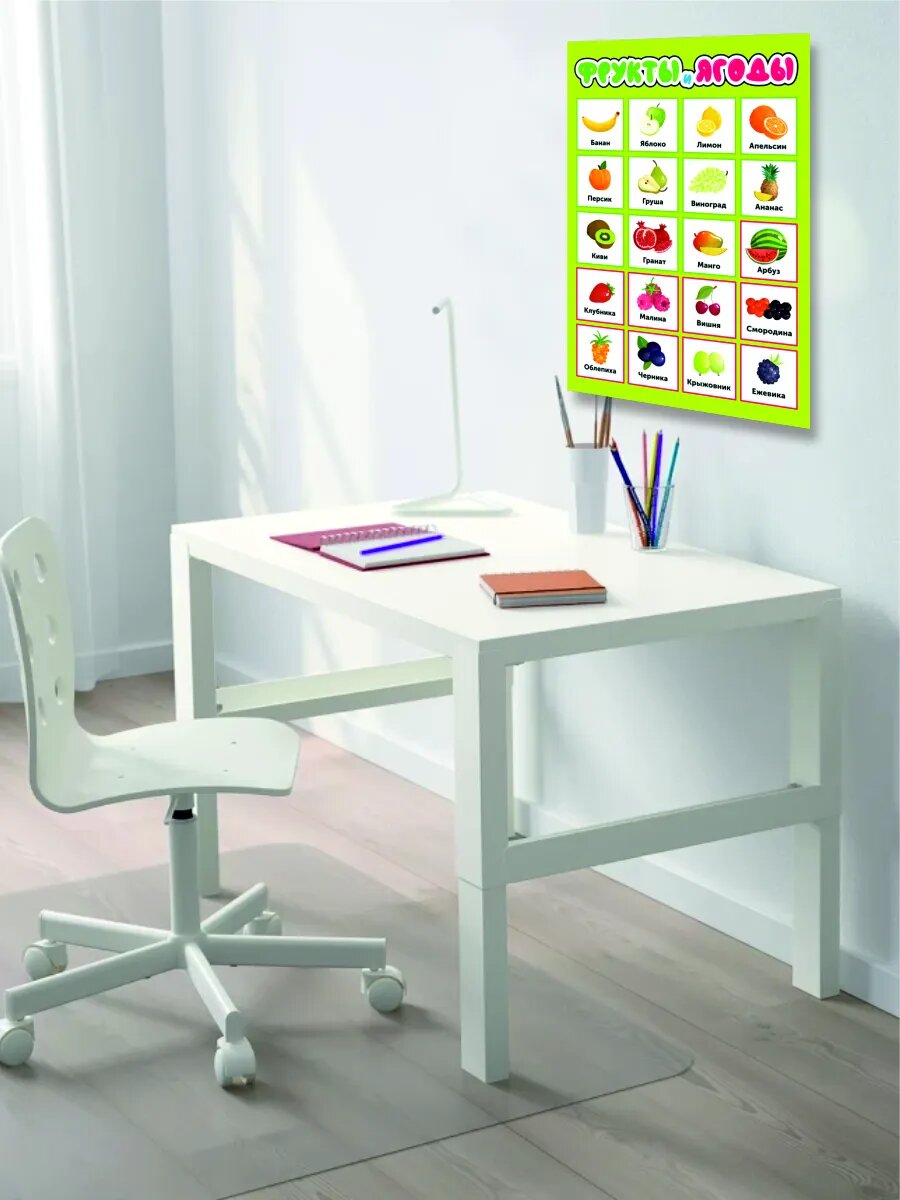 Плакат Учим фрукты и ягоды А3 — фото 1