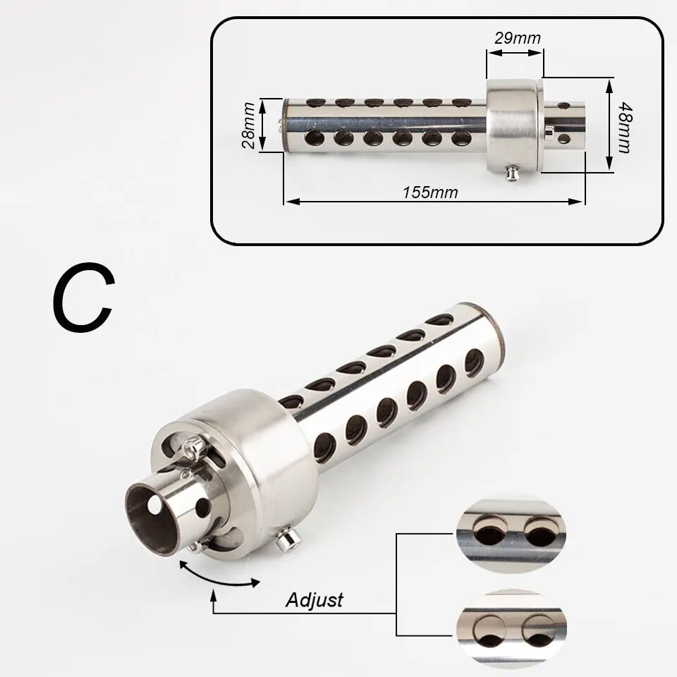 Выхлопная система мотоцикла вращающийся регулируемый глушитель для мотоцикла 48 мм-51 мм глушитель DB Killer глушитель звуковой редуктор C