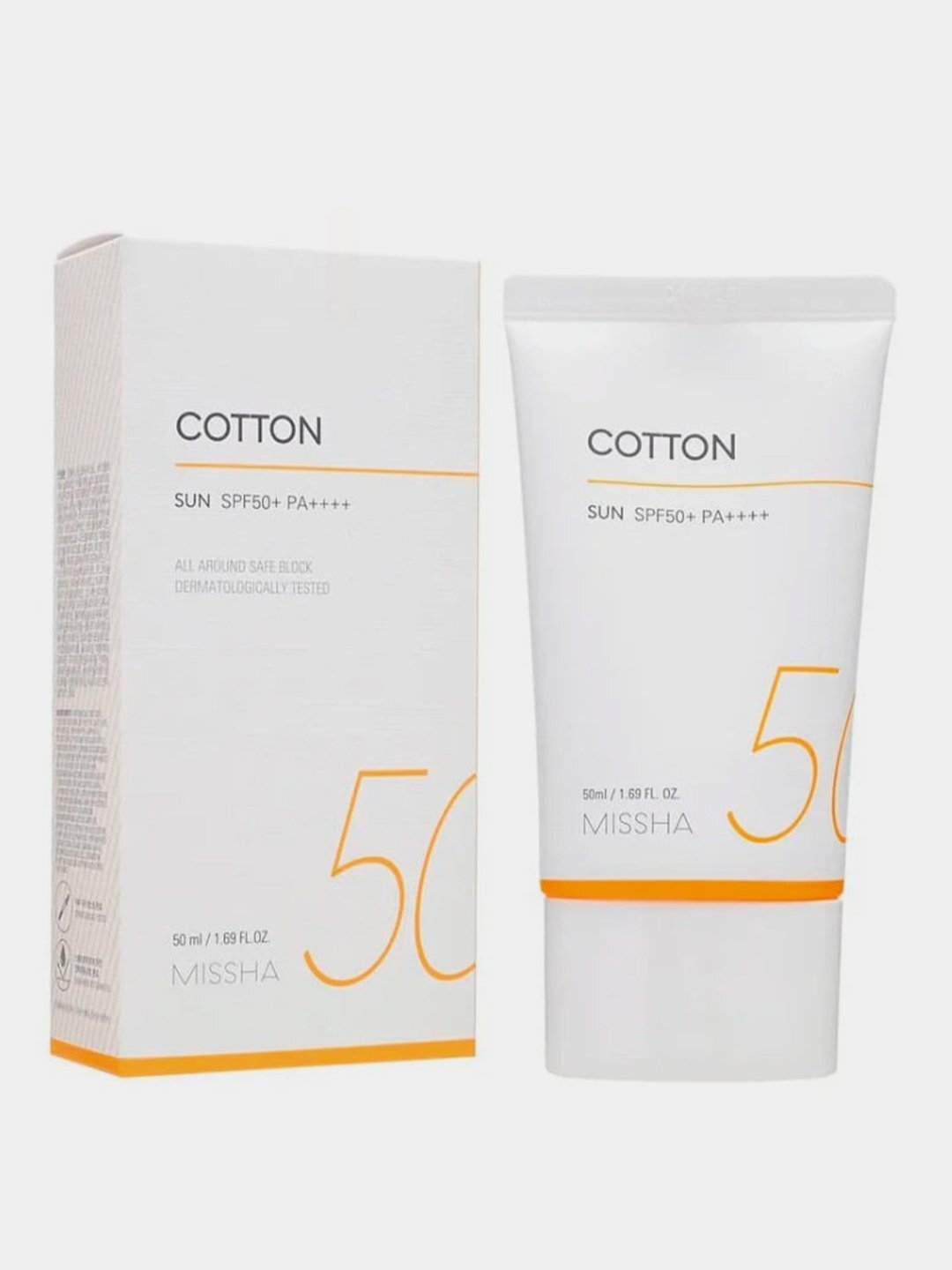 Солнцезащитный крем Missha All Around Safe Block Cotton Sun SPF50+ PA++++, 50 мл
