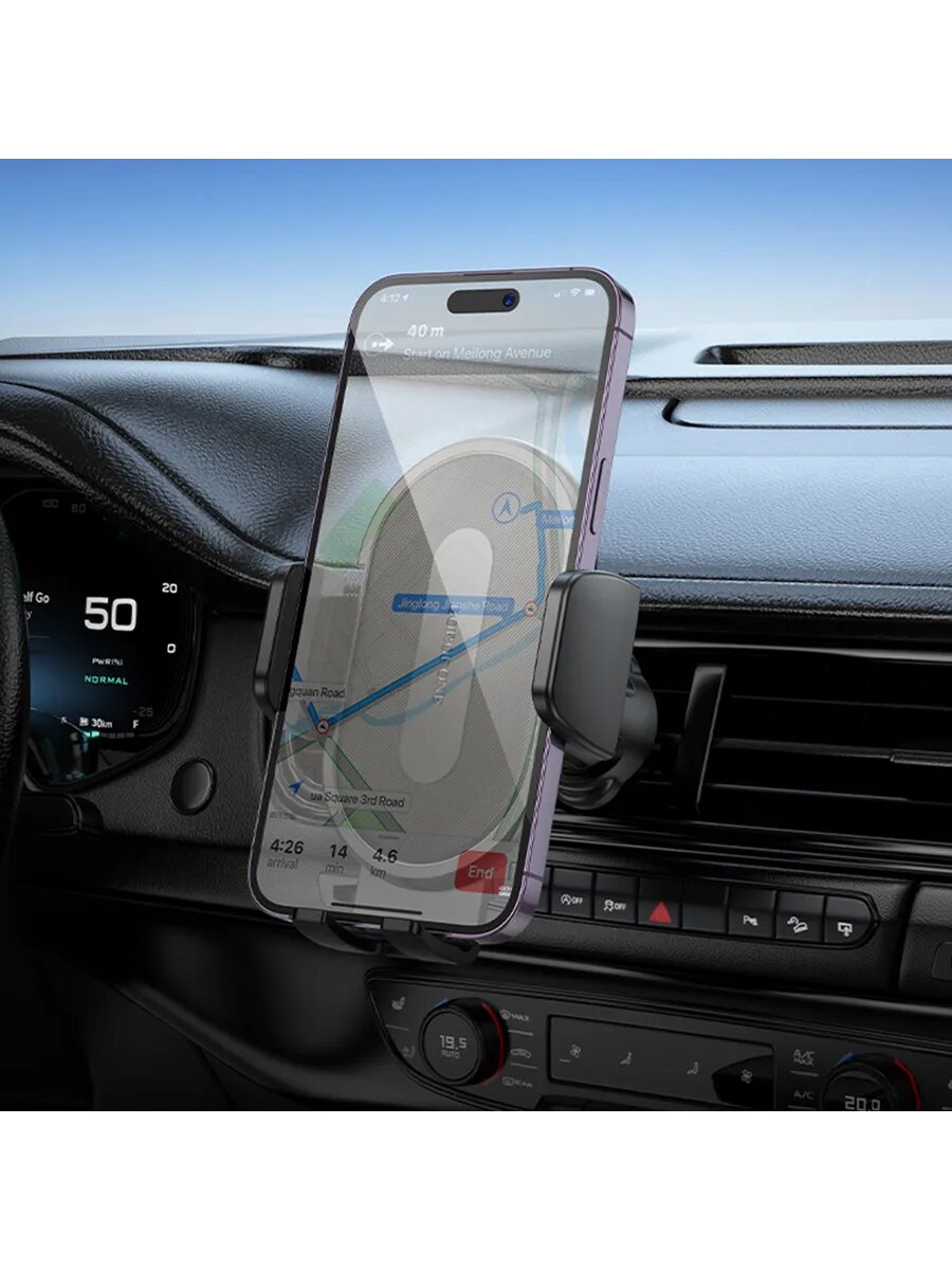 Автодержатель Borofone Rio BH133, зажим на воздуховод, силикон, ABS-пластик — фото 1