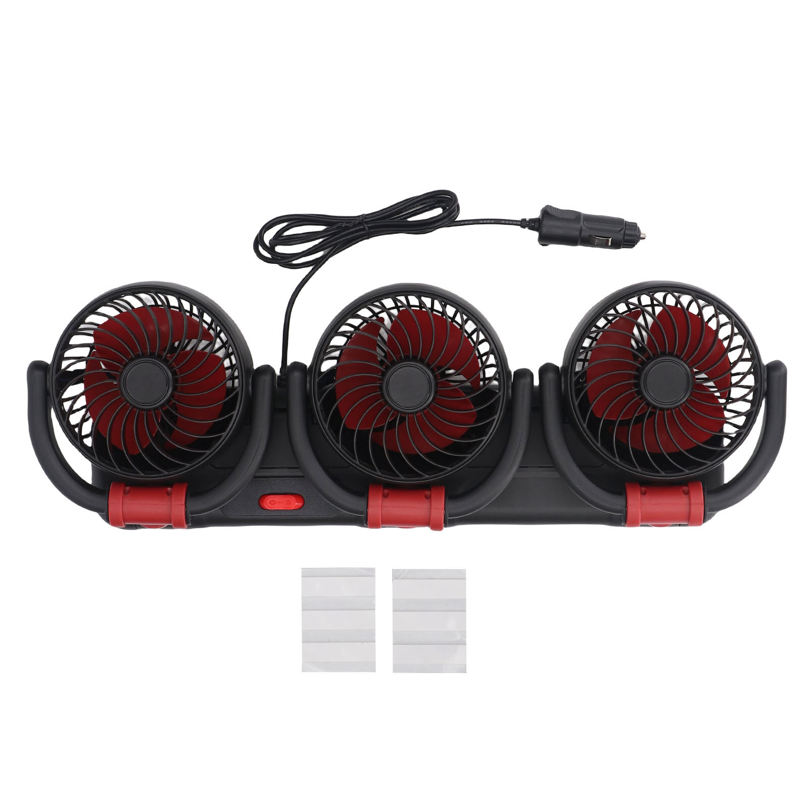 Вентилятор с тремя головками и держателем для телефона мощный портативный электрический авто грузовика устойчивая присоска 24в
