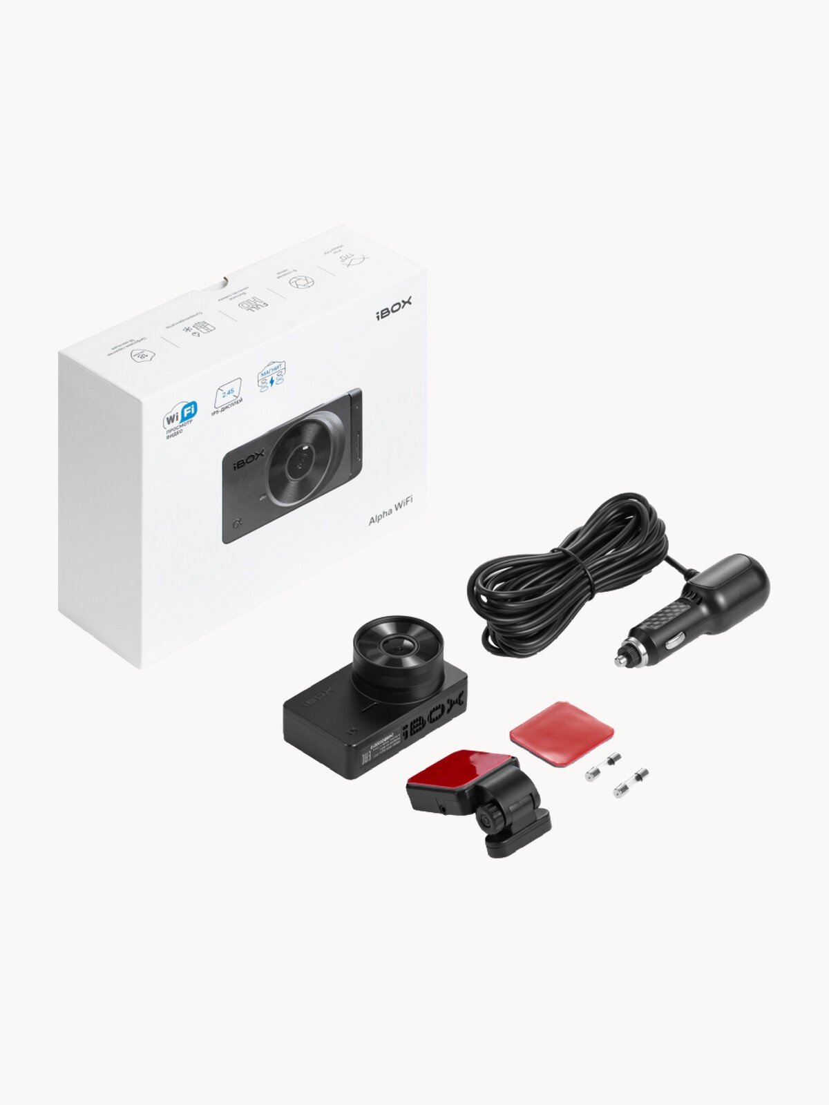 Видеорегистратор для автомобиля iBOX Alpha WiFi, с магнитным креплением
