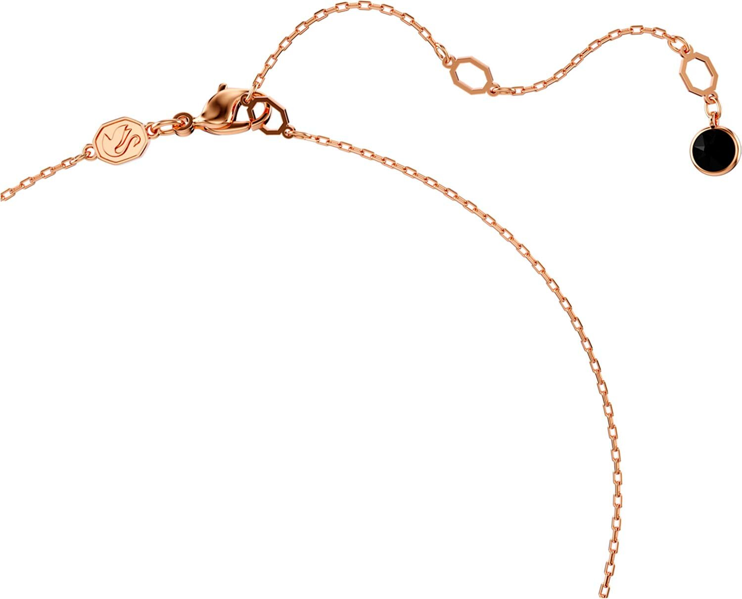 Колье SWAROVSKI, кристаллы Swarovski, длина 49 см, черный, серебряный, золотой — фото 1