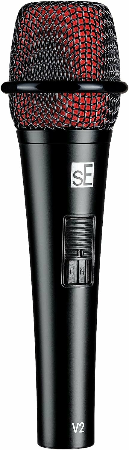 Микрофон динамический sE Electronics [V2 SWITCH] 50 Гц - 16 кГц, суперкардиоида, выключатель, в комплекте: зажим для микрофона, резьбовой адаптер, чехол на молнии
