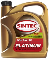 Синтетическое моторное масло SINTEC PLATINUM 5W-40, 4 л