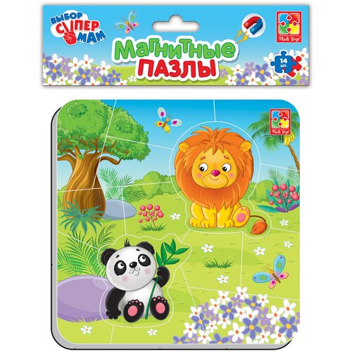 фото Vladi toys магнитные пазлы зоопарк vt320412