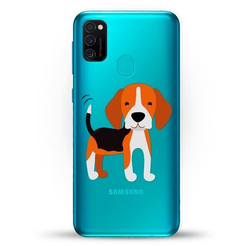 фото Силиконовый чехол довольный бигль на samsung galaxy m21 andy & paul