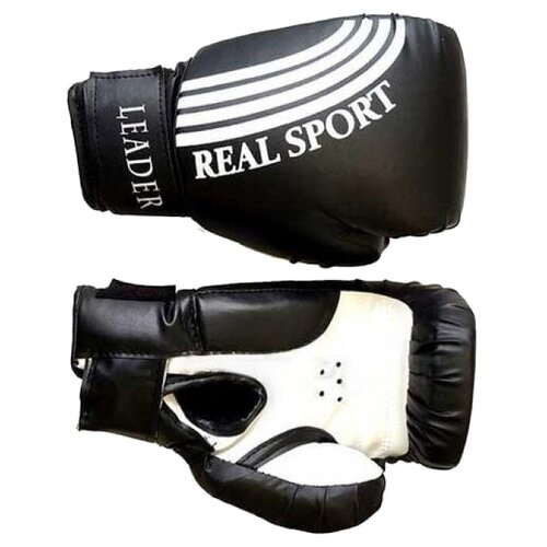 фото Боксерские перчатки realsport leader черный 8 oz