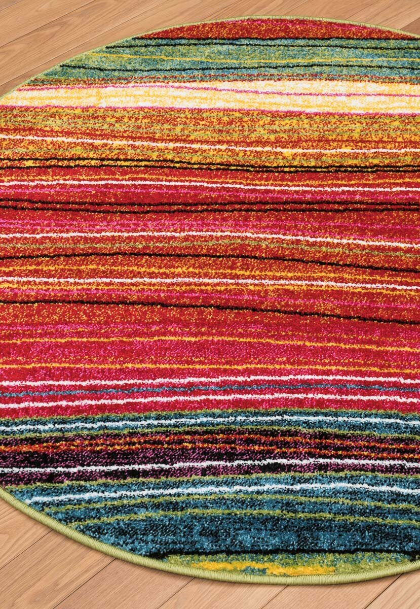 фото Ковер на пол 1,2 на 1,2 м в детскую, спальню, гостиную, разноцветный Rio Merinos 2773-Multicolor круглый