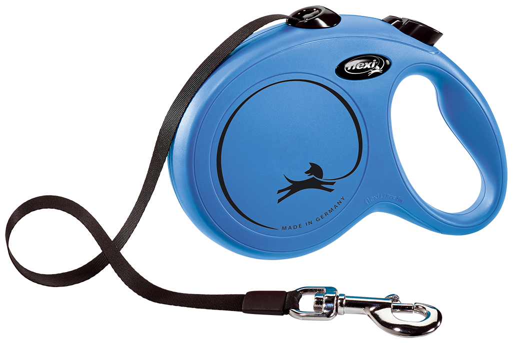 Поводок-рулетка для собак Flexi New Classic L ленточный синий 5 м