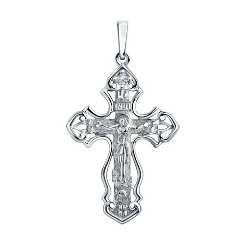 фото Крестик серебряный православный diamare