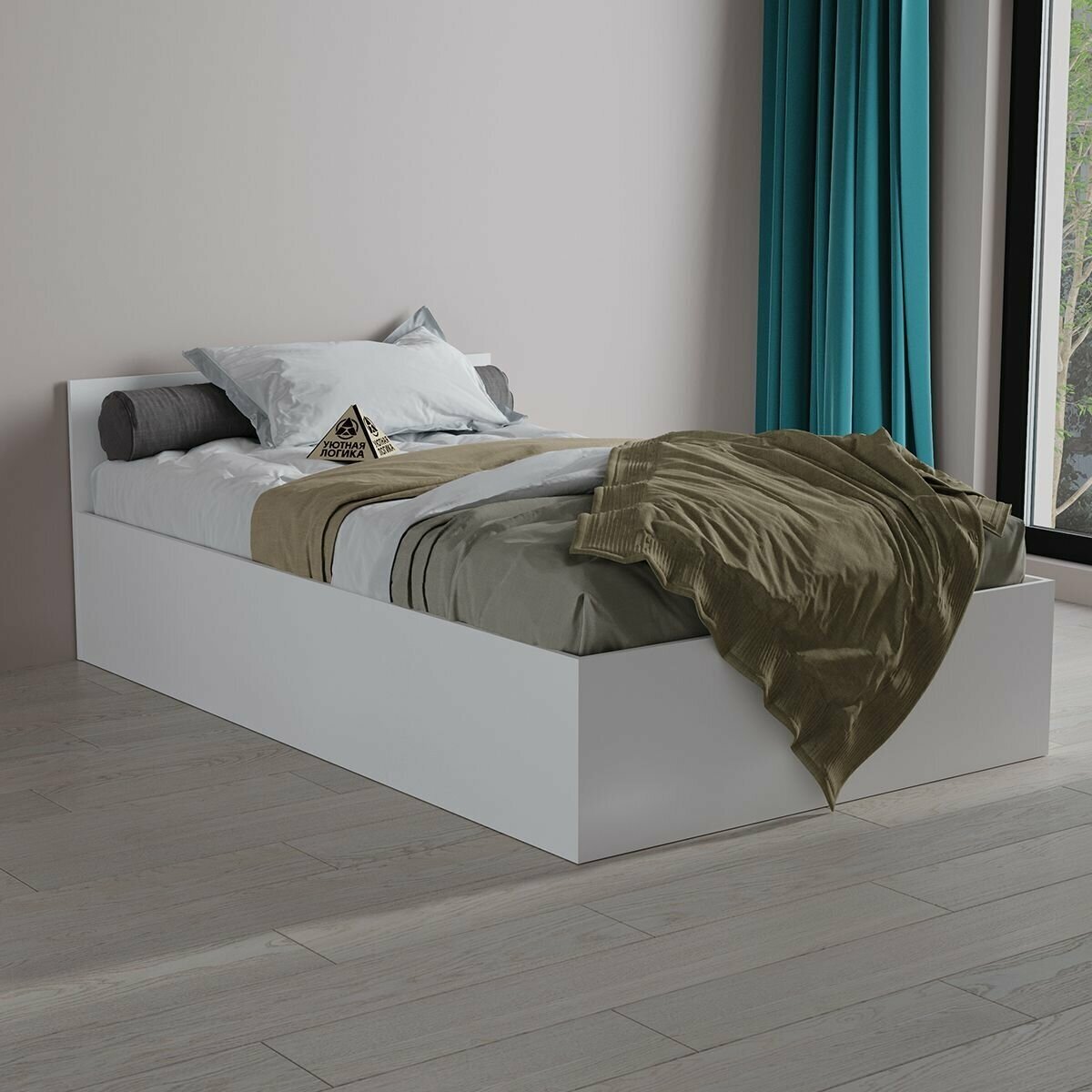 фото Кровать КР0,9м Квазар без ящиков. Белый 2032*932*690